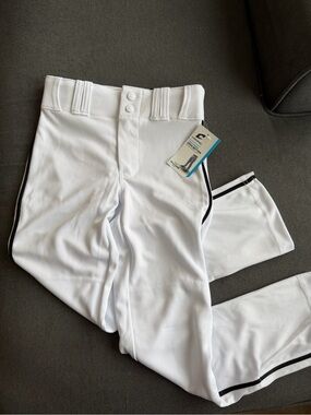 CHAMPRO White Baseball Pants with Black Side Stripe